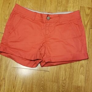 Aeropostale dark coral midi twill shorts sz 0